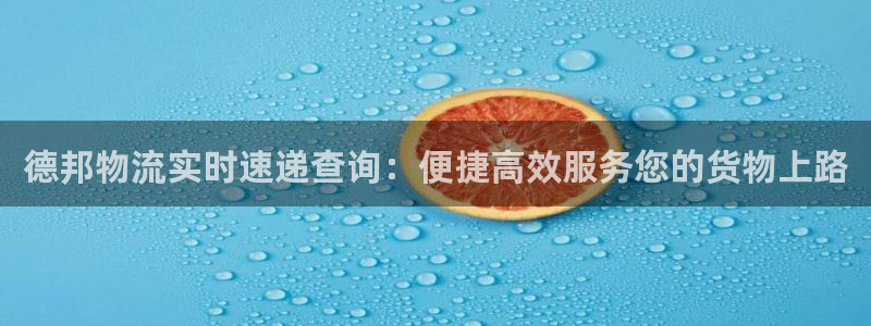 豪门国际网站怎么注册:德邦物流实时速